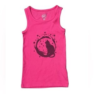 Wonder Nation Pink Starry Cat Tank Top | Girls XS (4/5) - Handmade